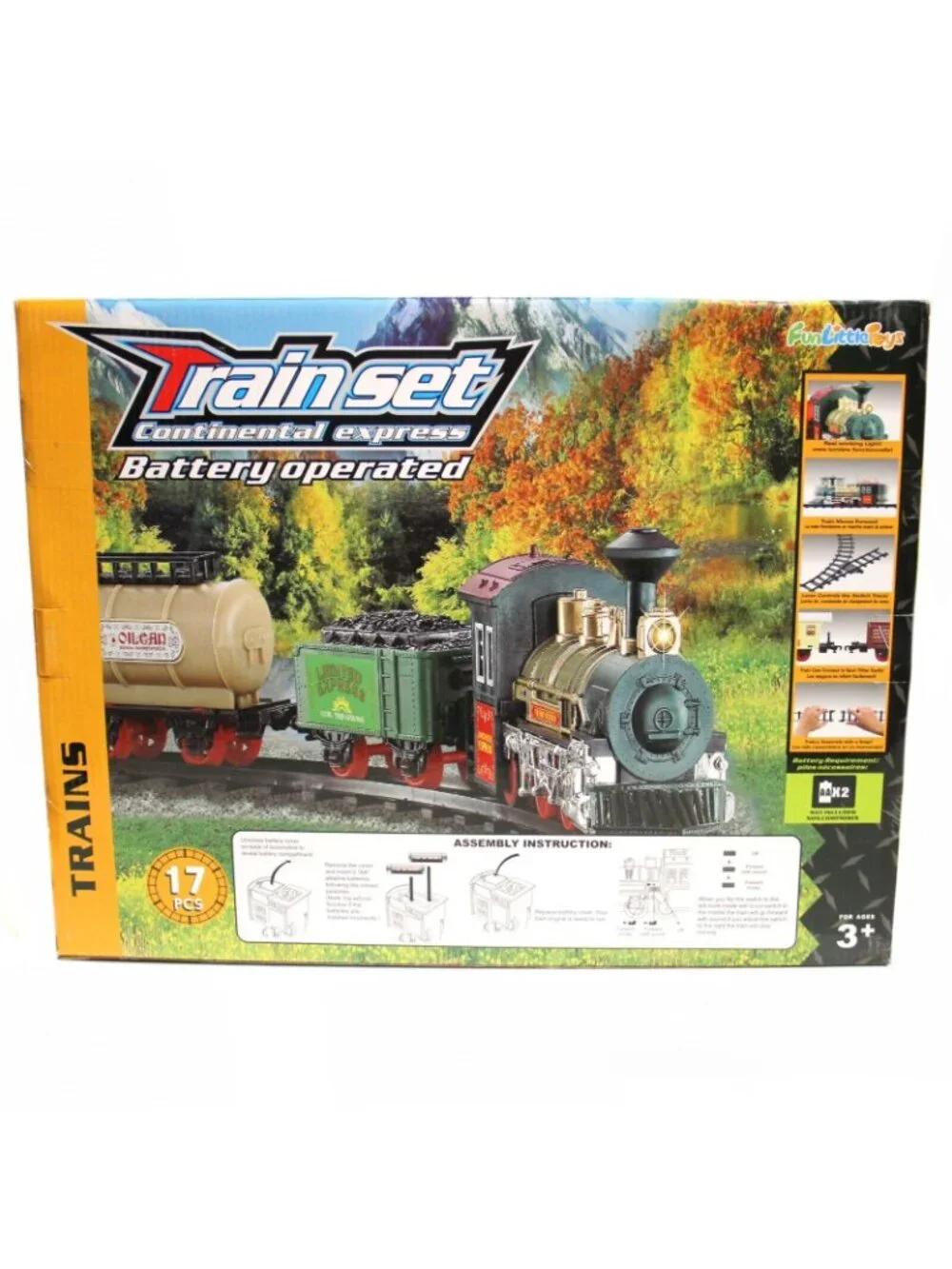 Fun Little Toys Electric Train Set 6 Cars 11 Tracks w/ Lights & Sounds
